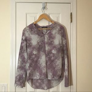 Tahari purple long sleeve shirt